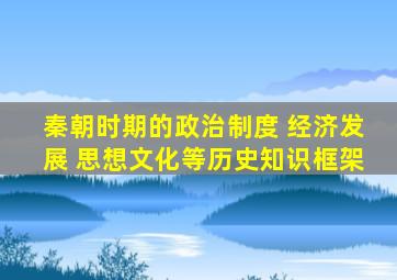 秦朝时期的政治制度 经济发展 思想文化等历史知识框架