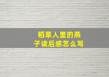 稻草人里的燕子读后感怎么写