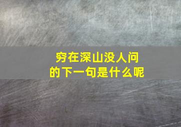 穷在深山没人问的下一句是什么呢