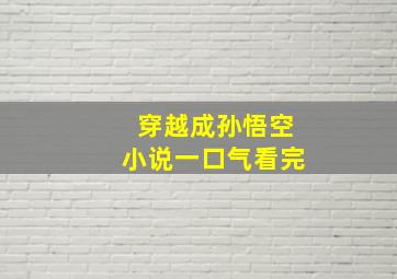 穿越成孙悟空小说一口气看完