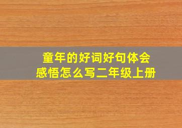 童年的好词好句体会感悟怎么写二年级上册