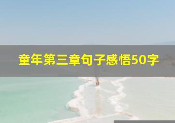 童年第三章句子感悟50字