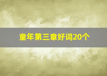 童年第三章好词20个