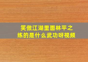 笑傲江湖里面林平之练的是什么武功呀视频