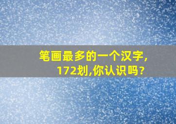 笔画最多的一个汉字,172划,你认识吗?