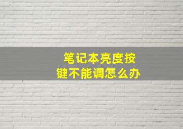 笔记本亮度按键不能调怎么办