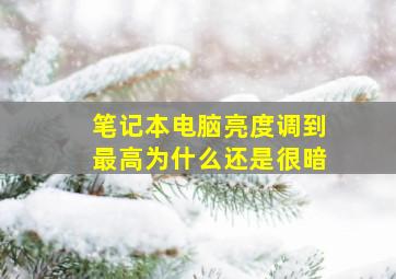 笔记本电脑亮度调到最高为什么还是很暗