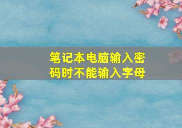 笔记本电脑输入密码时不能输入字母