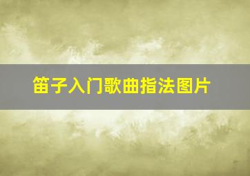 笛子入门歌曲指法图片