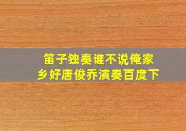 笛子独奏谁不说俺家乡好唐俊乔演奏百度下