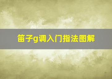 笛子g调入门指法图解