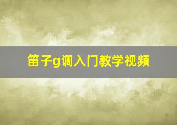 笛子g调入门教学视频