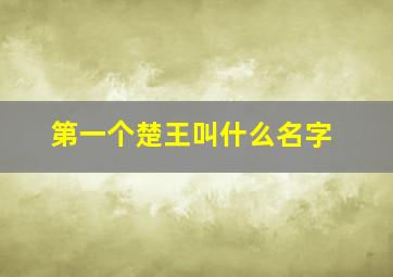 第一个楚王叫什么名字