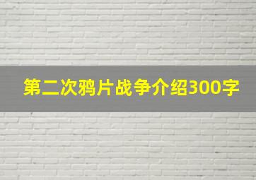 第二次鸦片战争介绍300字