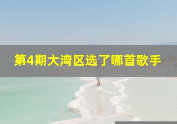 第4期大湾区选了哪首歌手