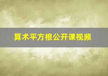 算术平方根公开课视频