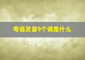 粤语发音9个调是什么