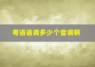 粤语语调多少个音调啊