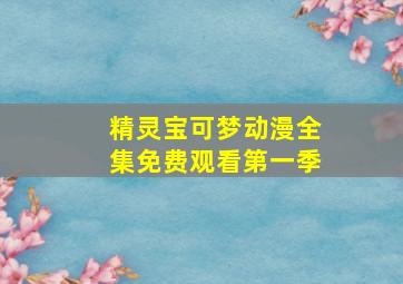 精灵宝可梦动漫全集免费观看第一季