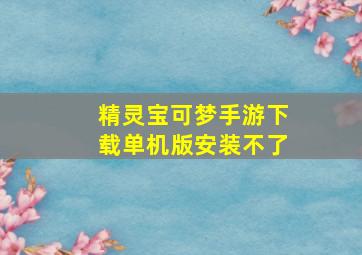 精灵宝可梦手游下载单机版安装不了