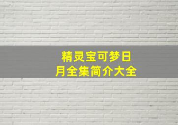 精灵宝可梦日月全集简介大全