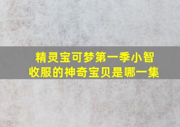 精灵宝可梦第一季小智收服的神奇宝贝是哪一集