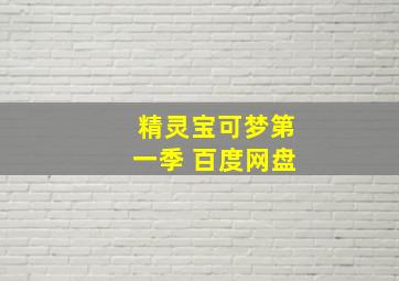 精灵宝可梦第一季 百度网盘