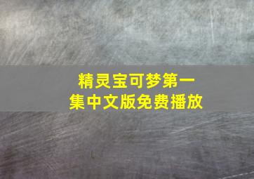 精灵宝可梦第一集中文版免费播放