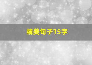 精美句子15字