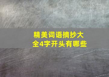 精美词语摘抄大全4字开头有哪些