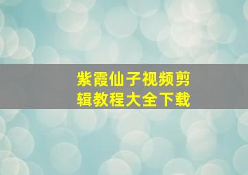 紫霞仙子视频剪辑教程大全下载