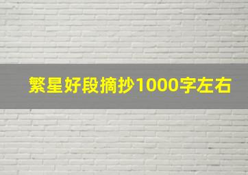 繁星好段摘抄1000字左右