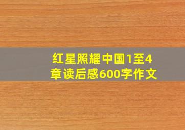 红星照耀中国1至4章读后感600字作文