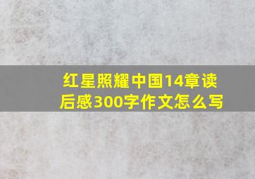 红星照耀中国14章读后感300字作文怎么写