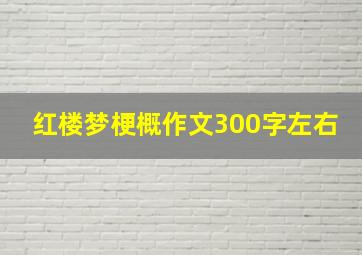 红楼梦梗概作文300字左右