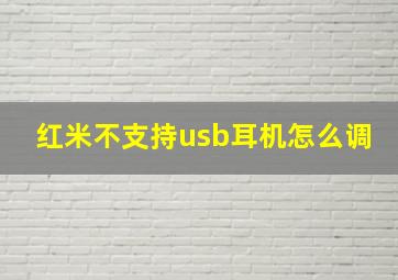 红米不支持usb耳机怎么调