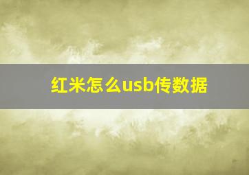 红米怎么usb传数据