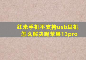 红米手机不支持usb耳机怎么解决呢苹果13pro