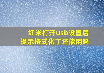 红米打开usb设置后提示格式化了还能用吗