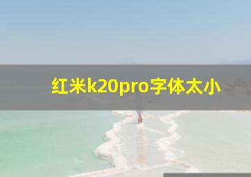 红米k20pro字体太小