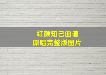 红颜知己曲谱原唱完整版图片