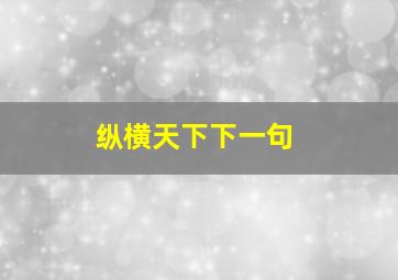 纵横天下下一句