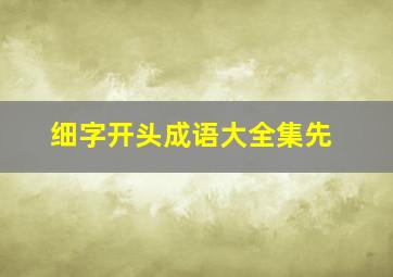 细字开头成语大全集先