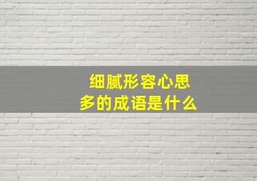 细腻形容心思多的成语是什么