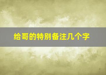 给哥的特别备注几个字