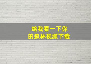 给我看一下你的森林视频下载