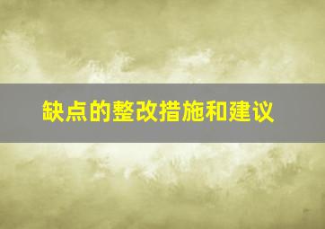 缺点的整改措施和建议