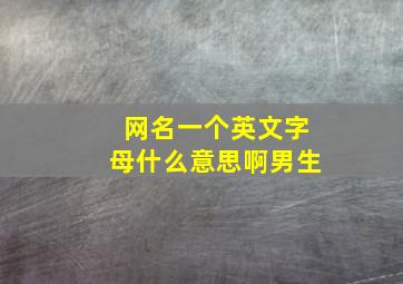 网名一个英文字母什么意思啊男生