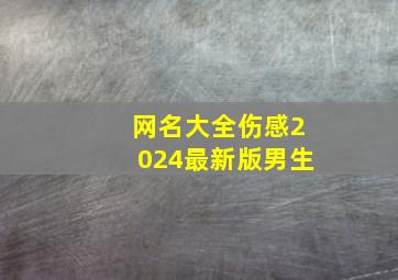 网名大全伤感2024最新版男生