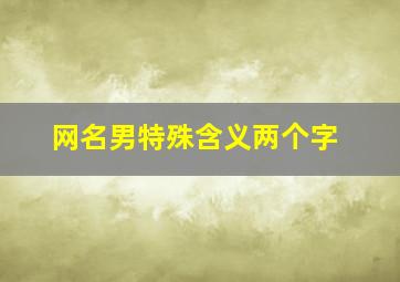 网名男特殊含义两个字